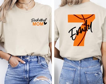Mom Basketball Shirt, Personalized Basketball Number Shirt, Basketball Mom Tee, Basketball Mom Gift, Custom Basketball Shirt