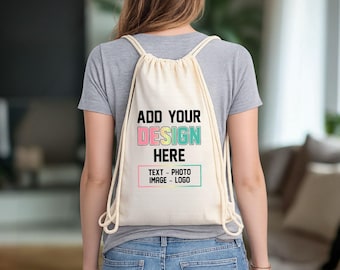 Custom Bulk Drawstring Bag, Personalized Text Drawstring Backpack, Custom Logo Drawstring Bag, Custom Photo Bag, Custom Bulk Drawstring Bag