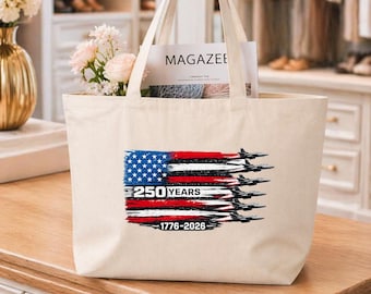 Usa Tote Bag, American 4th of July Bag, Freedom Tote Bag, American Flag Tote Bag, 250 1776 2026 Tote,  American Tote Bag