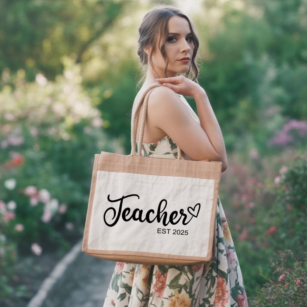 Custom Teacher Jute Bag, Teacher Gift, Personalized Teacher Jute Bag ...