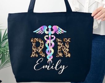 Personalized RN Tote Bag, Registered Nurse Bag, Custom Rn Tote Bag, Rn Nurse Gift, RN Graduation Gift, Gifts For Nurses, Tote Bag Nurse