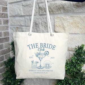 Custom Destination Bachelorette Tote Bag, Charleston Wedding Favor Bags, Charleston Bach Bags, Destination Wedding Welcome Tote