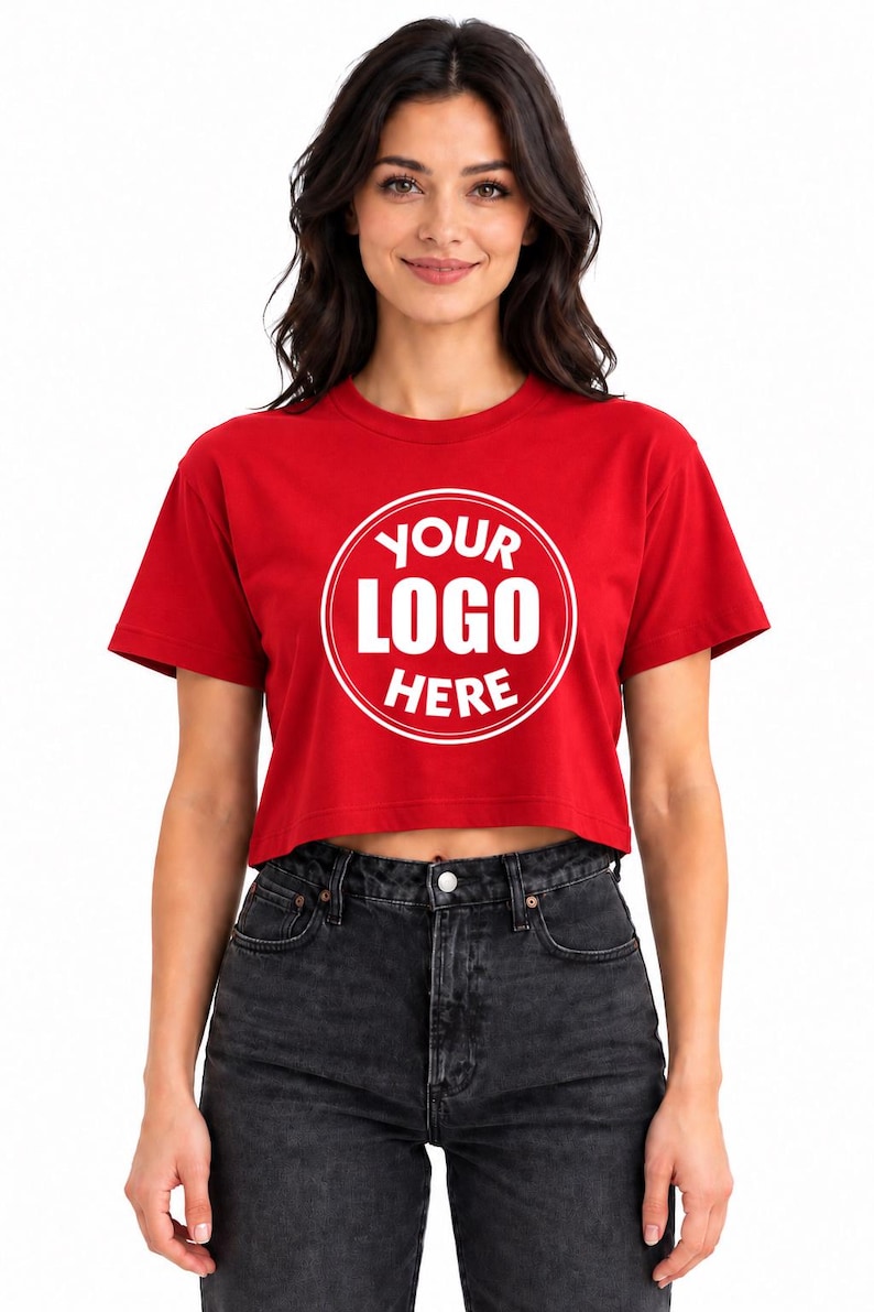 Custom Logo Crop Tee, Crop Tshirt Top, Crop Top Custom image 9