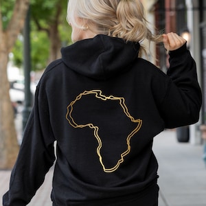 Africa Map Hoodie, Gift For Black Women, Black History Month Hoodie, Black Woman Hoodie, Proud African Woman, Afro Girl