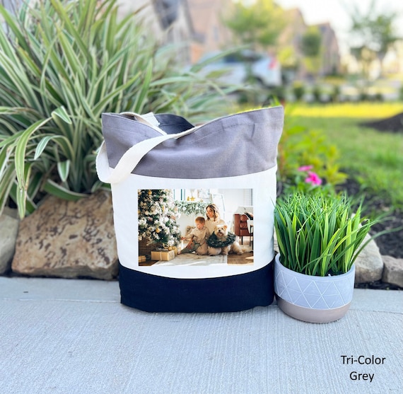 Custom Picture Tote Bag, Photo Tote Bag, Tote Bag With Picture, Image Tote Bag, Gift for Family, Trendy Tote Bag, Personalized Photo Gift
