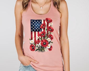 American Flag Tank, Usa Tank Top, July Fourth Tee, Fourth Of July Tee, Womens Usa Tank, Patriotic Tank Top, Red White Blue Tank