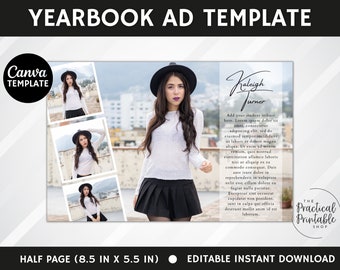 HALF PAGE YEARBOOK ad | Editable Canva Template | Grad Tribute | Graduation Flyer | Graduation Invitation