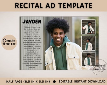 HALF PAGE YEARBOOK ad | Editable Canva Template | Grad Tribute | Graduation Flyer | Graduation Invitation