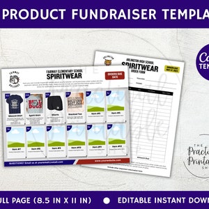12 PRODUKT-SPENDENAKTION Bearbeitbare Canva-Vorlage | Spendenformular | Bestellformular | Schulflyer | Schul-PTA | Pta-Bestellformular | Geisterbekleidung