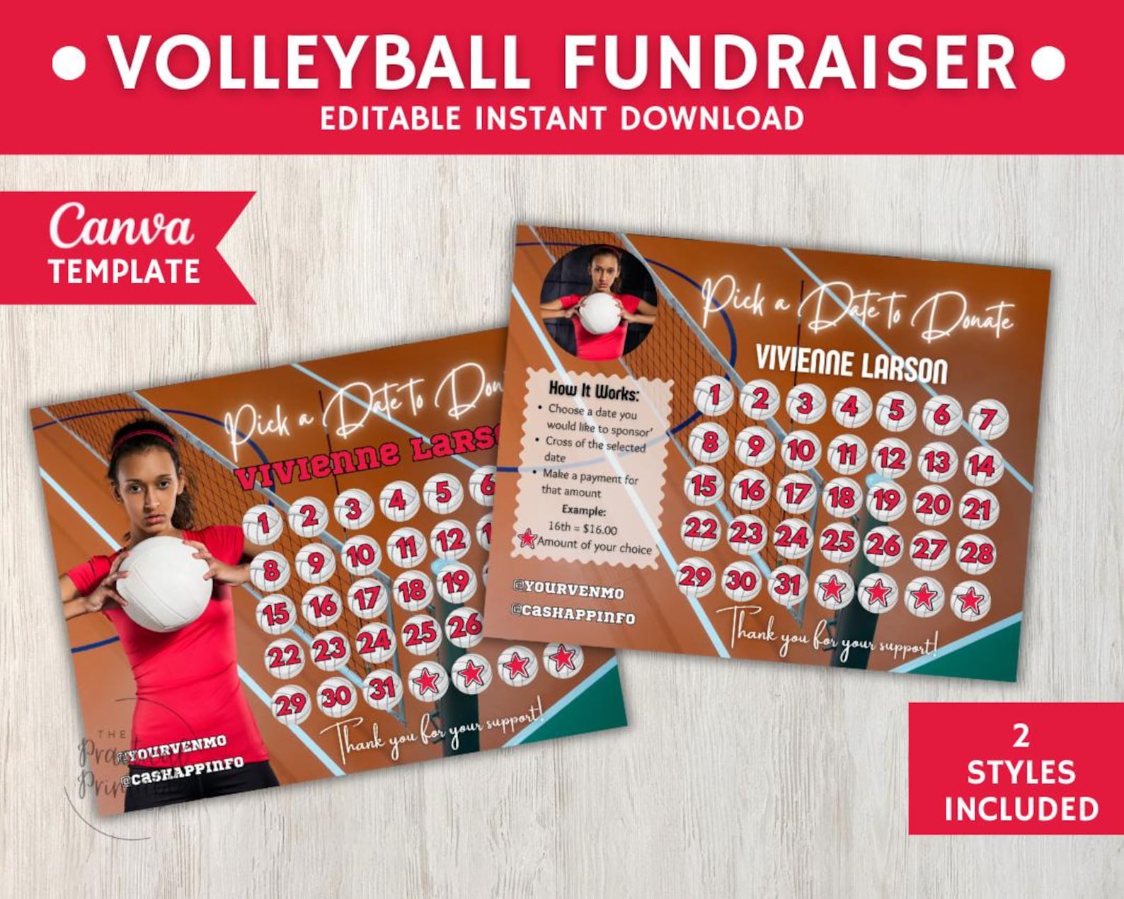 VOLLEYBALL FUNDRAISER Canva Template | Volleyball Team Fundraiser ...