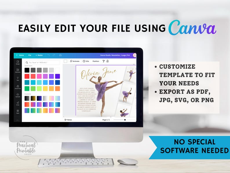 DANCE RECITAL AD Editable Canva Template | Recital Program Ad | Dancer ...