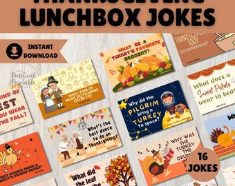 THANKSGIVING LUNCHBOX JOKES | Thanksgiving Lunchbox Notes | Printable Thanksgiving Lunchbox Notes | Thanksgiving Jokes