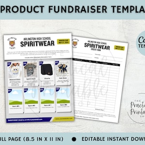 8 PRODUKT FUNDRAISER Bearbeitbare Canva Vorlage | Spenden-Formular | Bestellschein | Schulflyer | Schule PTA | Pta Bestellschein | Spirituosenschmuck