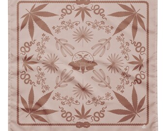 Blazing Saddles Western Goth Bandana | Mocha Mousse Cowgirl | Desert Festival Accessory