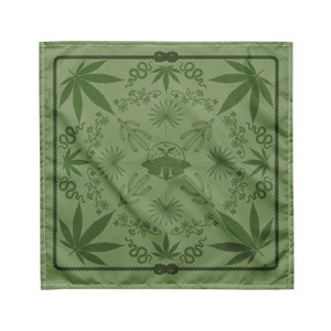 Blazing Saddles Bandana in Fern Green Goth Western, Boho Cowgirl Bandana, Western Goth, Coachella Fashion, Festival Fashion, Desert, Bandana