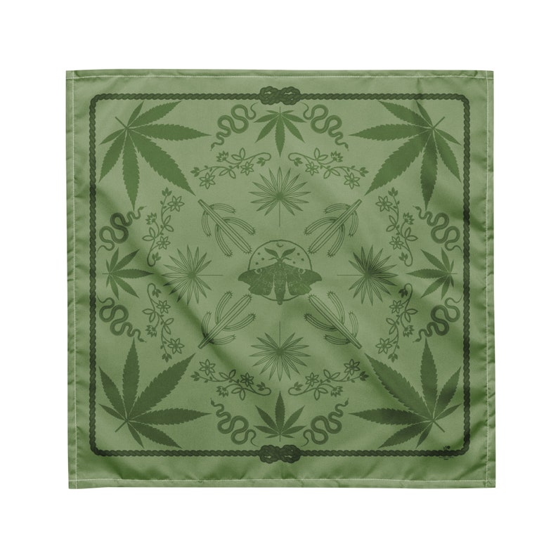 Blazing Saddles Bandana in Fern Green Goth Western, Boho Cowgirl Bandana, Western Goth, Coachella Fashion, Festival Fashion, Desert, Bandana