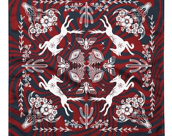 Grave of the Cowgirls Western Goth Bandana | Crimson Peak Swirl Cowboy | Desert Festival Accessory