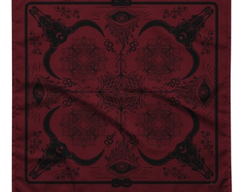 Western Goth Cowboy Bandana | Purpurrotes und schwarzes Cowgirl | Wüsten Festival Accessoire