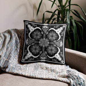 Western Goth Decorative Pillow | Goth Home Decor | Dark Western Accent Pillow