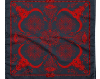 Western Goth Cowboy Bandana | Purpurrotes Spitzen-Cowgirl | Wüsten Festival Accessoire