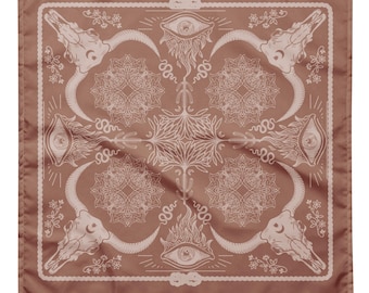 Mocha Mousse Boho Western Goth Bandana | Wandering Cowgirl | Desert Festival Accessory