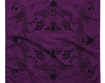 Western Goth Boho Bandana | Karmic Trip in Velvet Victoriana Cowgirl | Desert Festival Accessory