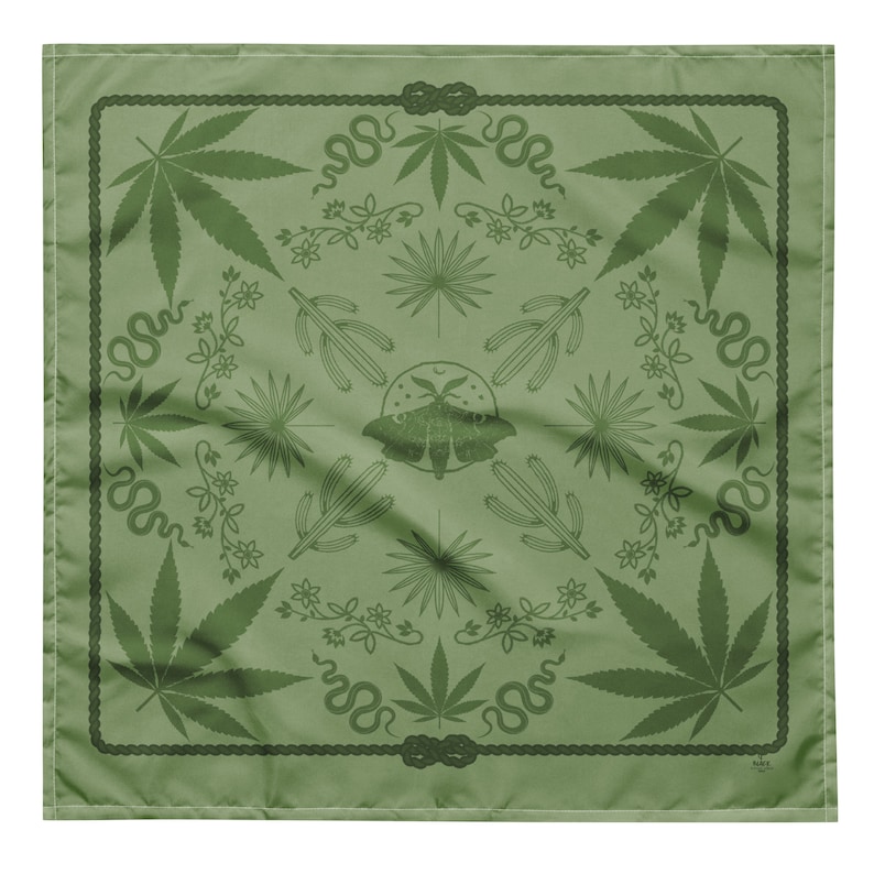 Blazing Saddles Bandana in Fern Green Goth Western, Boho Cowgirl Bandana, Western Goth, Coachella Fashion, Festival Fashion, Desert, Bandana