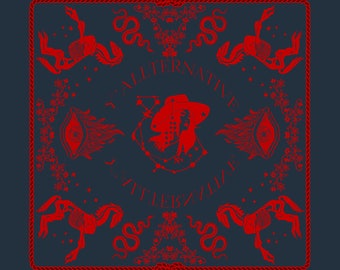 Y'allternative Goth Cowgirl Bandana in Crimson Peak, Goth, Western, Headscarf, Desert Bandana, Crimson Peak Bandana