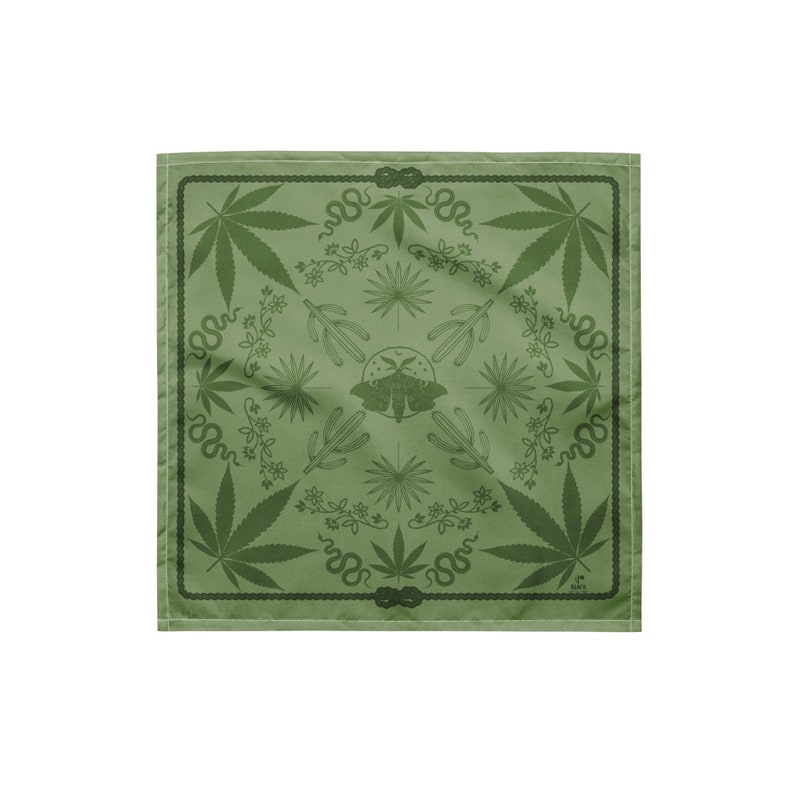 Blazing Saddles Bandana in Fern Green Goth Western, Boho Cowgirl Bandana, Western Goth, Coachella Fashion, Festival Fashion, Desert, Bandana