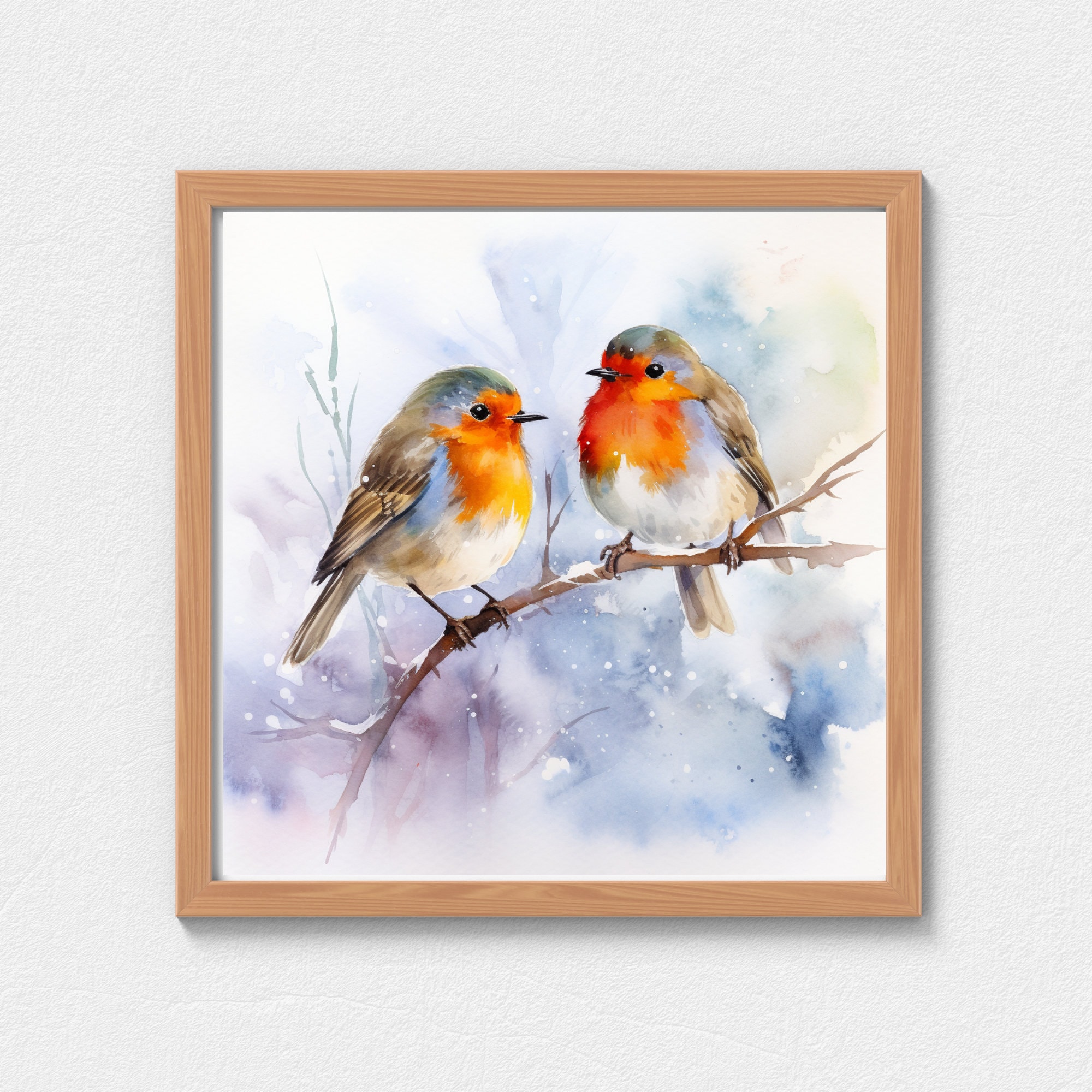 Robin Birds Watercolor Painting Printable Wall Art, Instant Download ...