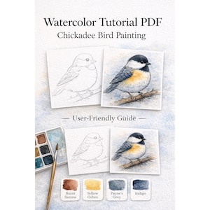 Kohlmeise Aquarellmalerei-Tutorial | Anfänger-freundliche Anleitung (PDF Pattern