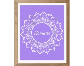 Namaste citaat afdrukbare muurkunst, inspirerende muurkunst, 5 kleuren Namaste citaat, namaste afdrukbare muurkunst, motiverende wanddecor