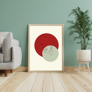 Boho woman printable art, digital download,abstract boho print, printable wall art