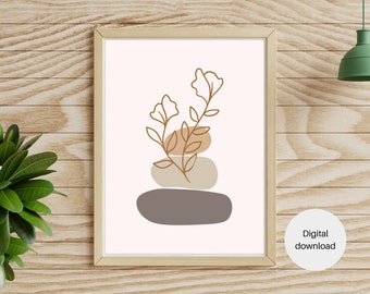 Abstract Floral Boho Print, Modern Home Decor (Digital Download)
