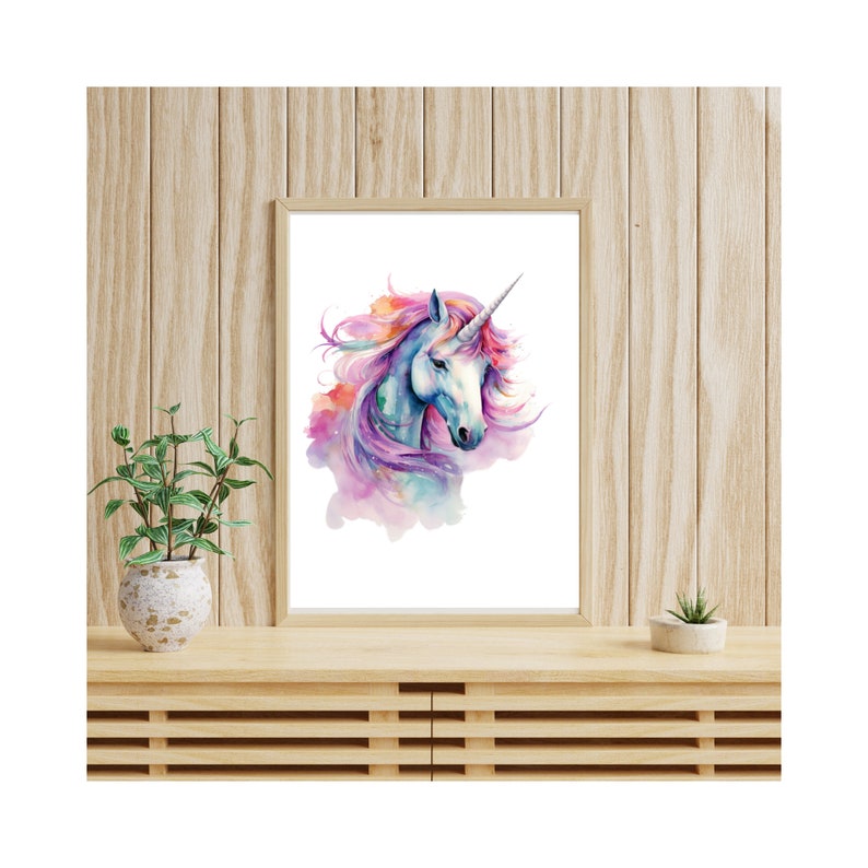 Unicorn Watercolor Painting, Unicorn Wall Art Print, Unicorn Print ...
