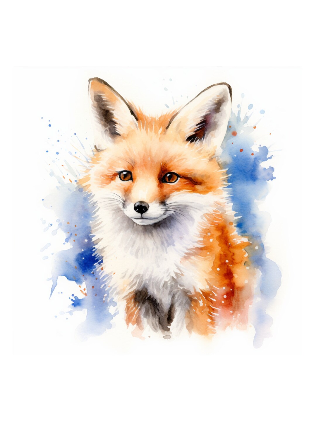 Fox Watercolor Painting, Fox Printable Wall Art, Digital Download ...