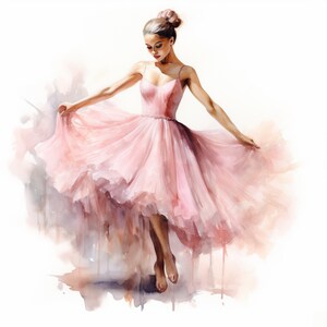 Ballerina girl watercolor painting printable wall art, instant download,ballerina print, ballerina wall art, valentine printable