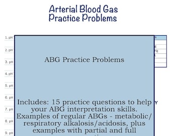 ABG / Arterial Blood Gases Cheat Sheet - Etsy Hong Kong