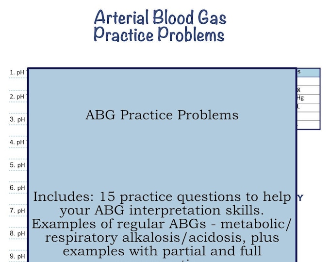 ABG / Arterial Blood Gases Cheat Sheet - Etsy Hong Kong