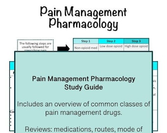 Guía de estudio sobre farmacología del manejo del dolor