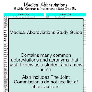Medical Abbreviations & Acronyms Study Guide