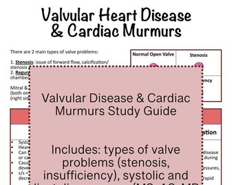 Valvular Heart Disease and Cardiac Murmurs Study Guide
