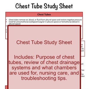 Chest Tube Study Guide