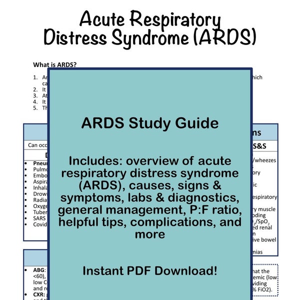 Acute Respiratory Distress Syndrome (ARDS) Study Guide