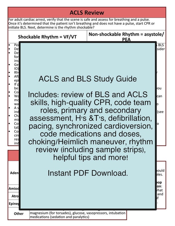 ACLS & BLS Study Guide (2025 Updates) - Etsy