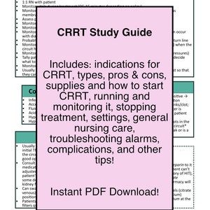 CRRT Study Guide - Etsy