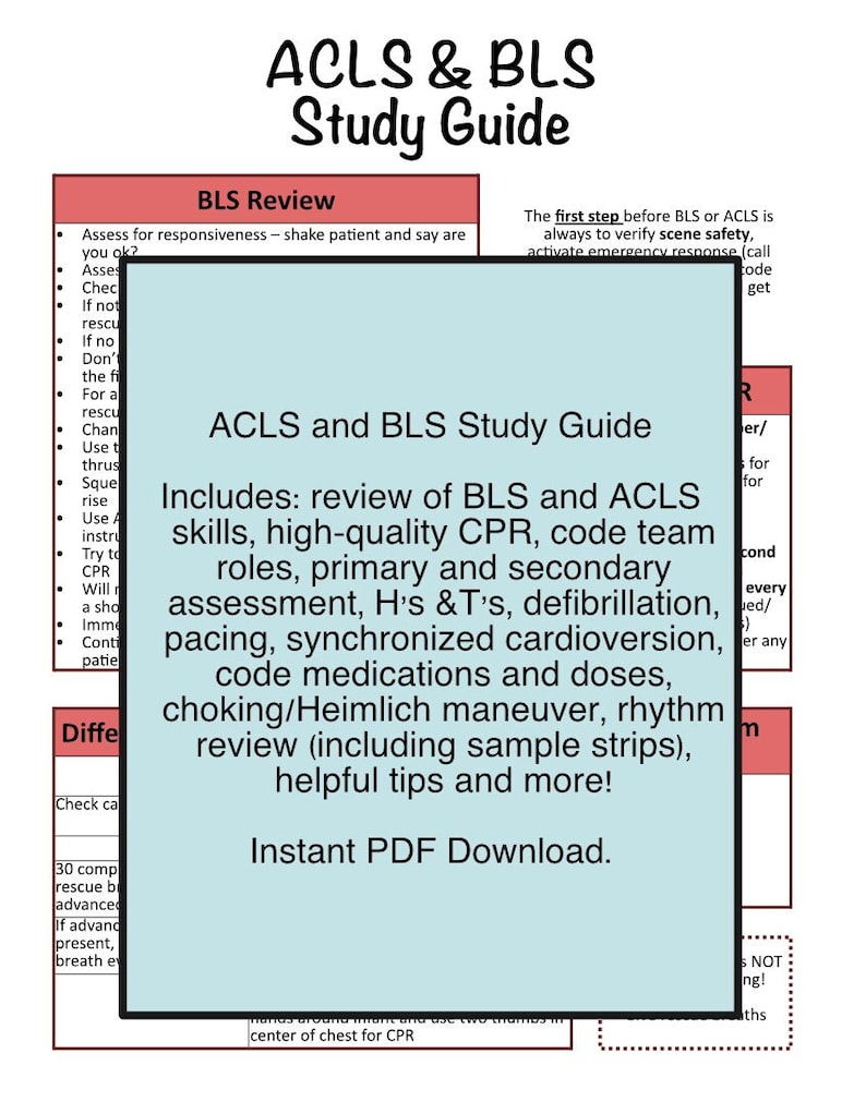 ACLS & BLS Study Guide Etsy