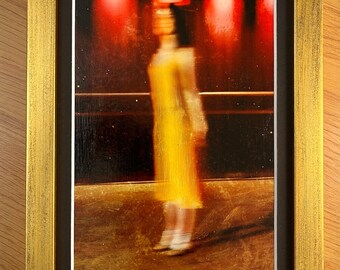 Danseuse - art photo peint à la main avec cadre - 18x26 cm