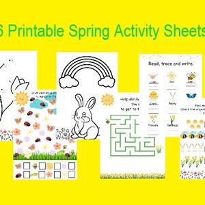 Spring Activity Sheet Pack for Early Years Preschool Kindergarten toddlers small children age 3 4 5