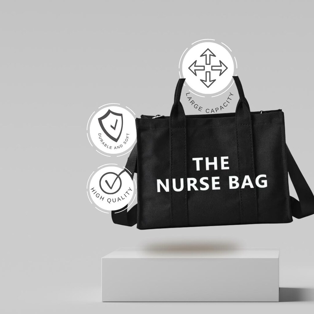 Borsa Tote Estetica Grande Per Donna | 38x37 Cm | Impermeabile Con Tasche | Regalo Per Infermiera O Lavoro